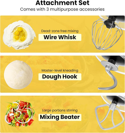 Stand Mixer, 660W 10 Speed 6 Quart Tilt-Head Kitchen Electric Food Mixer with Beater, Dough Hook, Wire Whip and Egg Separator