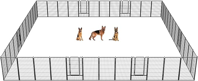 FXW Rollick Dog Playpen for Yard, RV Camping, 45 inch 48 Panels for Large Dogs│Patented