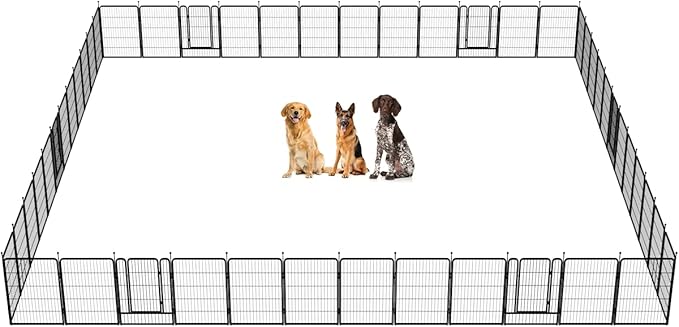 FXW Rollick Dog Playpen for Yard, RV Camping, 45 inch 48 Panels for Large Dogs│Patented