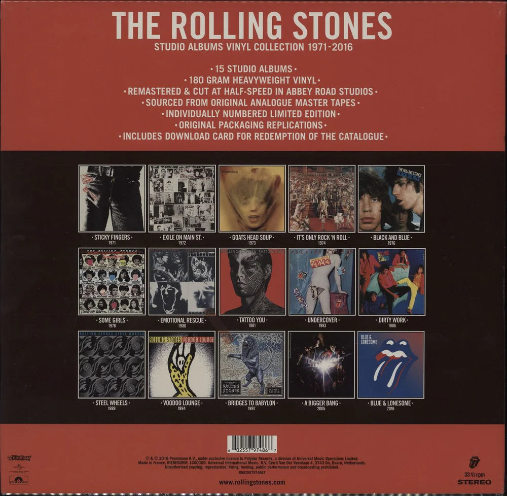 🔥Father's Day Sale🔥The Rolling Stones Studio Albums 1971-2016 Stereo Vinyl Box Set