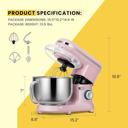 Stand Mixer, 660W 10 Speed 6 Quart Tilt-Head Kitchen Electric Food Mixer with Beater, Dough Hook, Wire Whip and Egg Separator