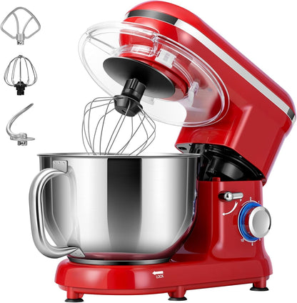 Stand Mixer, 660W 10 Speed 6 Quart Tilt-Head Kitchen Electric Food Mixer with Beater, Dough Hook, Wire Whip and Egg Separator