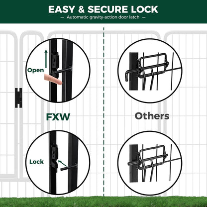 FXW Rollick Dog Playpen for Yard, RV Camping, 45 inch 48 Panels for Large Dogs│Patented