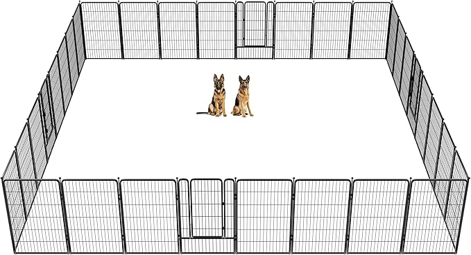 FXW Rollick Dog Playpen for Yard, RV Camping, 45 inch 48 Panels for Large Dogs│Patented